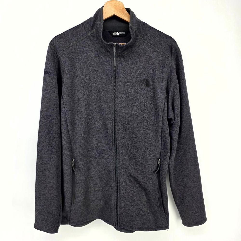 The North Face Jacket Womens XL Gray Full Zip Fleece JPMorgan Corporate Logo